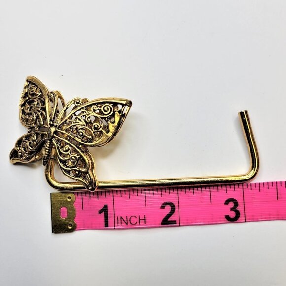 Antique Gold Plated Butterfly Handbag Holder or Handbag Table Hook - Picture 16 of 16